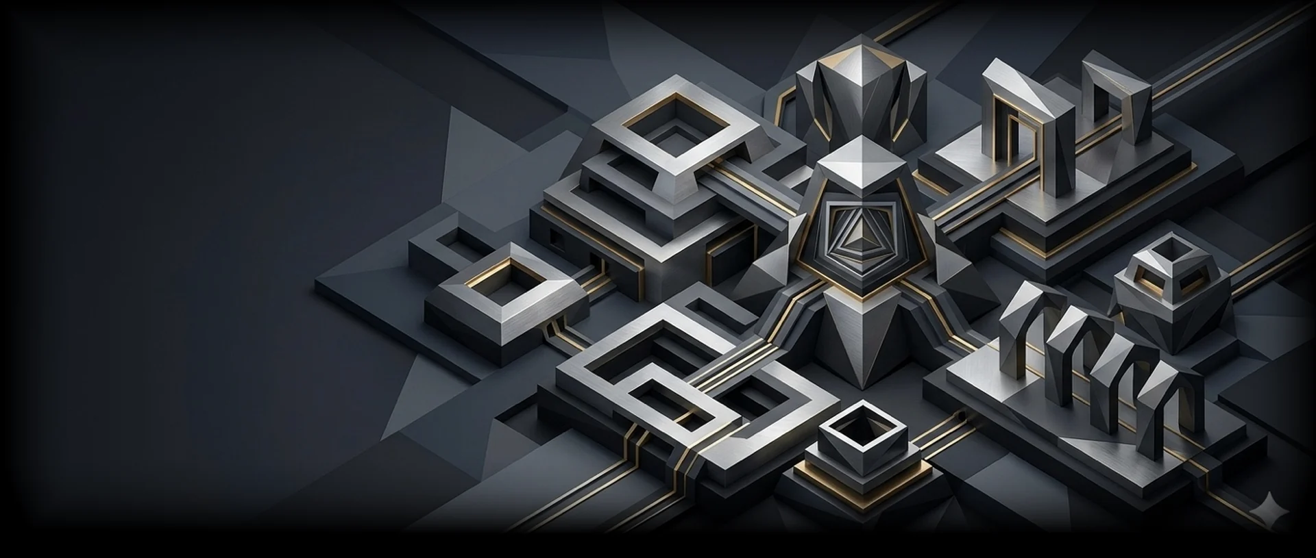 Abstract geometric architecture representing connected audit evidence